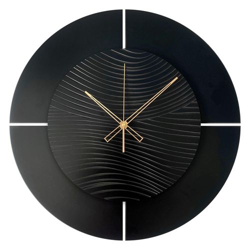 Wanduhr Schwarz/Goldfarben Ø ca. 57cm