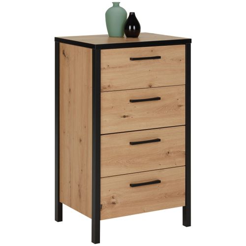 Kommode in Schwarz/Eichefarben