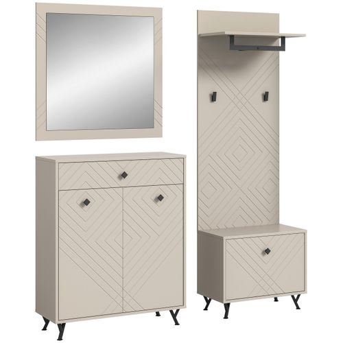 Garderobe Notes 4-teilig ca.195x190x35cm Sandbeige