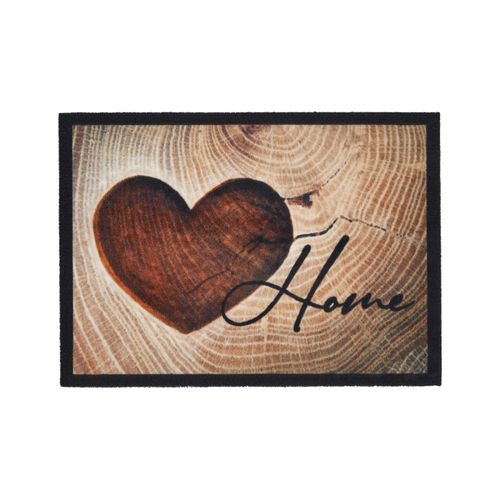 Fußmatte Love Home Wood in Braun ca. 50x70cm