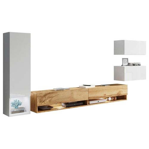 WOHNWAND AMADEO WEISS 4-TEILIG