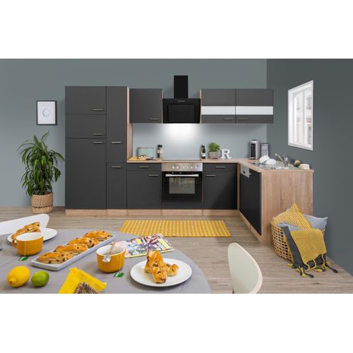 Küchenleerblock LBKBL310ESG Grau/Eiche ca. 310x172 cm