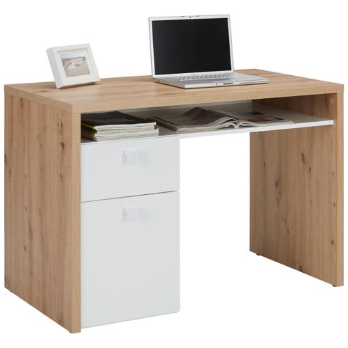Schreibtisch in Weiß/Eichefarben