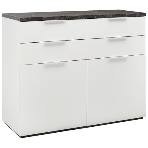 Kommode in Anthrazit/Weiß