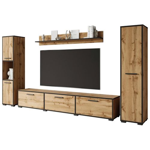 Wohnwand Bogota Eiche Wotan ca. 240x130x31cm