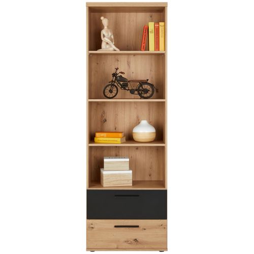 Regal in Eichefarben/Schwarz