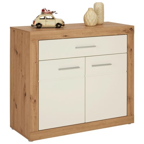 Kommode in Weiß/Eichefarben