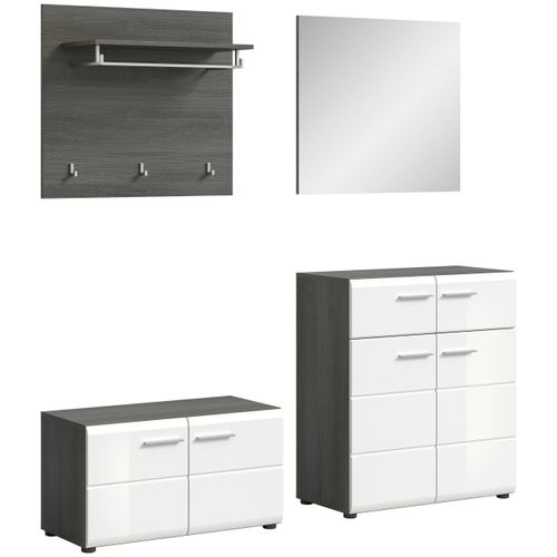 Garderobe Salsa 4-tlg. ca. 175x192x37 cm Weiß/Rauchs.