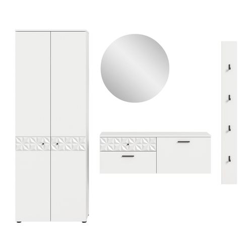 Garderobe Prisma 4-tlg. Weiß