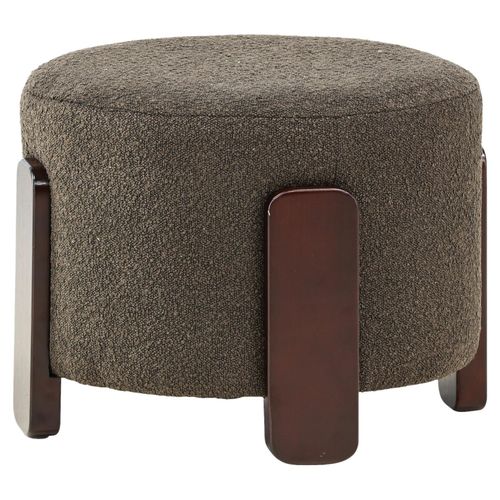 Pouf Coffey ca. 53x43x53 cm Grau/Dunkelbraun
