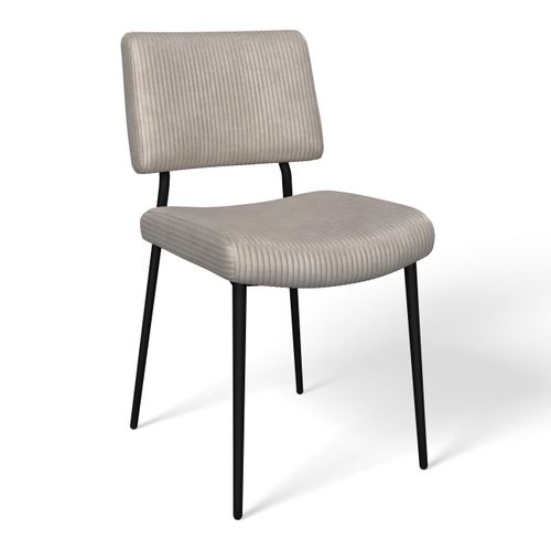 Stuhl Elia Beige Cord Gepolstert