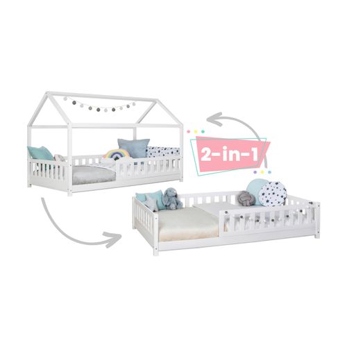 Kinderbett Duo ca. 90x200 cm Kiefer massiv Weiß