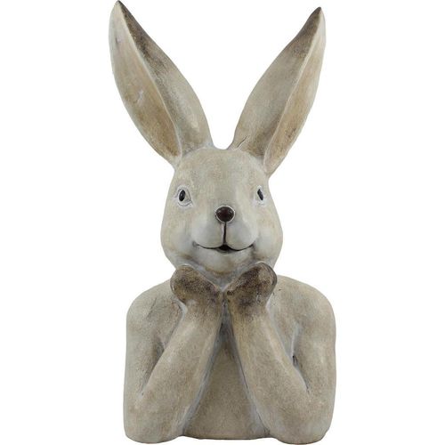 Dekohase, Beige, Stein, Uni, Hase, 26x48x16.5 cm, Kunsthandwerk, zum Stellen, handgemacht, handgemalt, Dekoration, Skulpturen & Dekoobjekte, Dekotiere