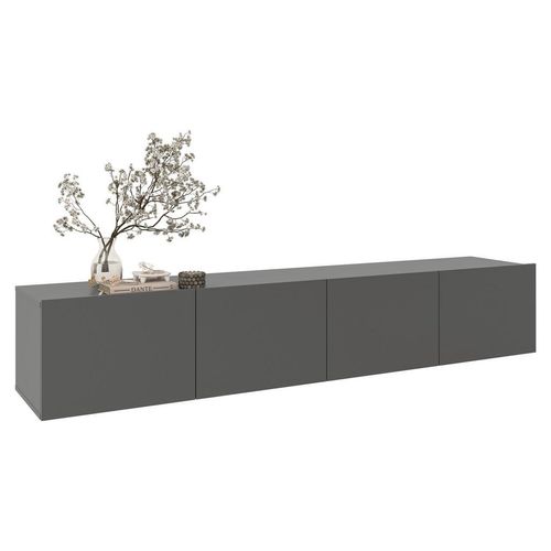 Hom`in Lowboard, Anthrazit, Holzwerkstoff, 200x36.7x42 cm, hängend, Wohnzimmer, Wohnwände, Lowboards, Lowboards hängend