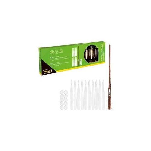 Idena Schwebende Kerzen LED warmweiß mit Zauberstab Fernbedienung weiss 10 Stück batteriebetrieben