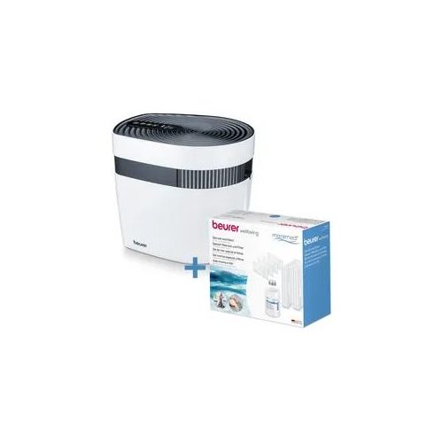 Kombigerät Luftbefeuchter und -reiniger BEURER "Maremed Meeresklimagerät, Kombiset mit Filter und Salz", weiß, B:38,4cm H:34cm T:30,5cm, Luftreiniger, Simuliert Meeresklima für zuhause, mit Luftbefeuchtung und - reinigung