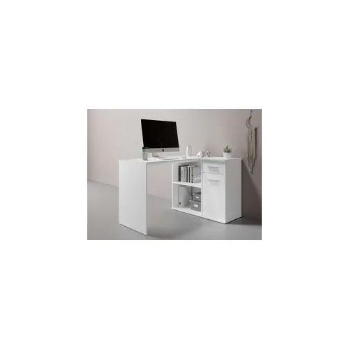 Eckschreibtisch HOME AFFAIRE "Macon", weiß, B:130cm H:77,6cm T:93cm, Tische, Eckschreibtisch, Computertisch mit vielen Stauraummöglichkeiten, Breite 130 x 93 cm