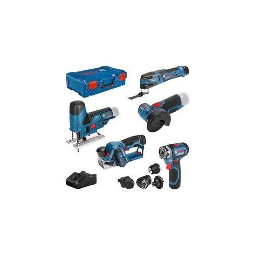 Elektrowerkzeug-Set BOSCH PROFESSIONAL, blau, Werkzeugmaschinen-Sets, 10-tlg., Professional 12V Akku-System