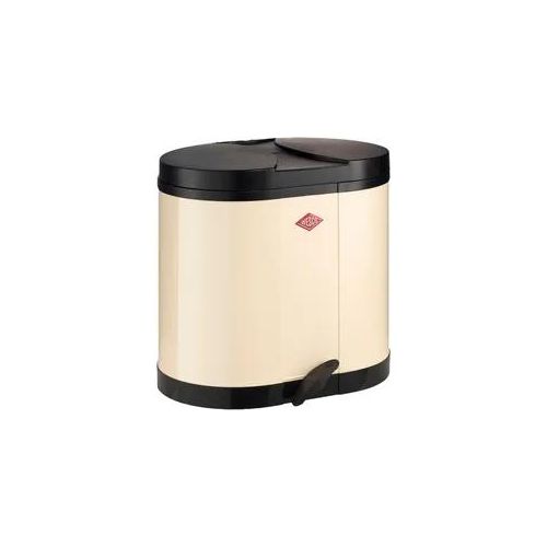 Mülleimer WESCO "Biomülleimer", braun (mandel), B:45cm H:43cm T:36cm, Stahlblech, Mülleimer, Mülleimer, ÖKO-Sammler, 2x15 Liter