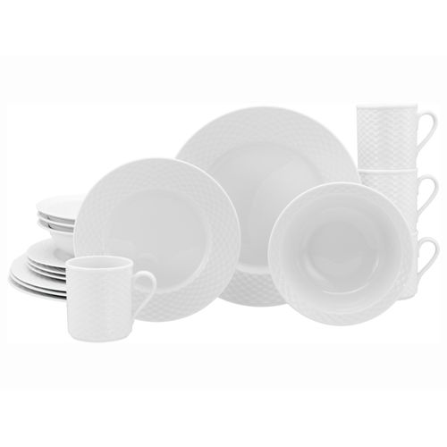 Kombiservice CREATABLE "Polo, Service 16-tlg.", weiß, 16, Porzellan, Geschirr-Sets, Kombiservice, Daily Use, Zeitlos