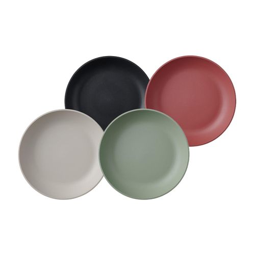 Suppenteller MEPAL "Suppenteller Silueta ø 21 cm 4er Set", bunt, L:21cm, Speiseteller