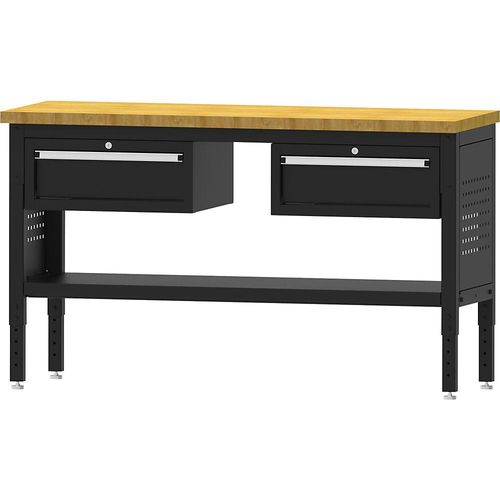 Werkbank BLACKLINE, mit 2 Einzelschubladen, Plattenbreite 1524 mm kaiserkraft