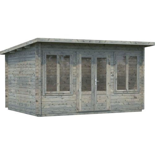 Gartenhaus PALMAKO "Lisa", grau, Fußboden im Gartenhaus, ohne Dacheindeckung, Massivholz, Gartenhäuser, Gartenhaus, 11,5 m², mit Fußboden im Gartenhaus