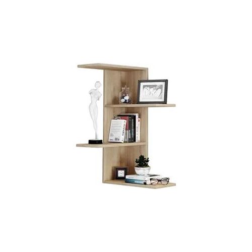 Wandregal VCM "Holz Wandregal Hängeregal Eckregal Regal Balos", braun (sonoma, eiche), B:45cm T:45cm, Regale, Wandregal