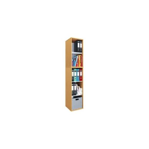 Bücherregal VCM "Holz Büro Regal Bücher Ordner Aktenregal Lona l 5f", braun (buche), B:35cm T:37cm, Regale, Bücherregal
