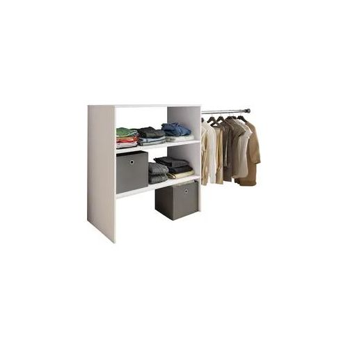 Kleiderschrank VCM "Offener Kleiderschrank Dachschrägen Regal Dacho ll", weiß, B:90cm T:50cm, Obermaterial: 100% Holz Wood., Schränke, Kleiderschrank