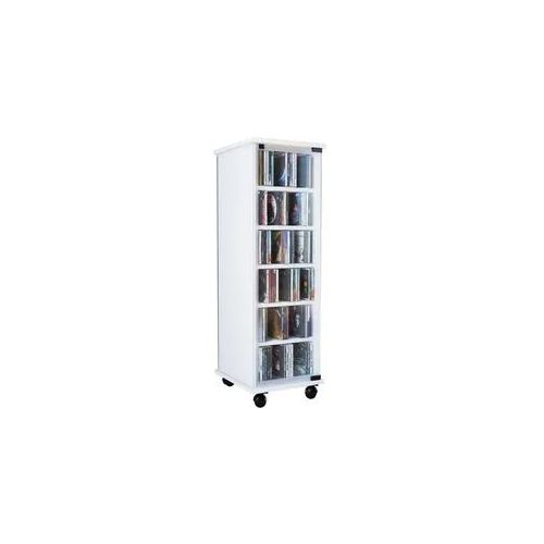 Media-Regal VCM "Holz CD DVD Stand Regal Schrank Valenza Glastür", weiß, B:31cm T:35cm, Regale