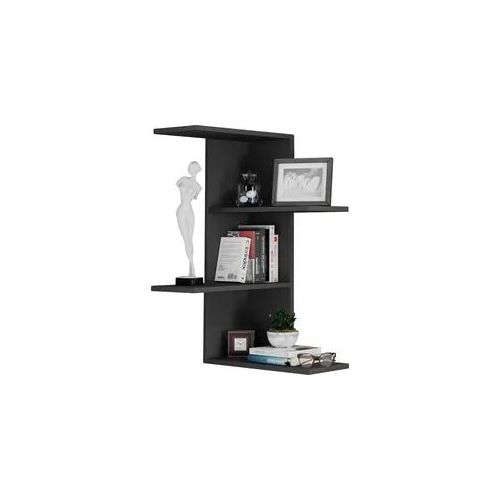 Wandregal VCM "Holz Wandregal Hängeregal Eckregal Regal Balos", schwarz, B:45cm T:45cm, Regale, Wandregal