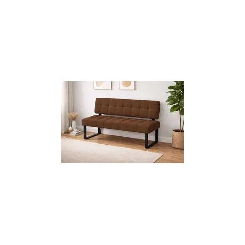 Sitzbank HOME AFFAIRE "Mia Küchenbank, Polsterbank, Esszimmerbank, 141x64 cm", terra, schwarz, B:141cm H:86,5cm T:61cm, Massivholz, Metall, Polyester, Sitzbänke, Sitzbank, Moderne Bank und Farben, Sitzplatzanzahl: 2-3, Frei in Raum stellbar