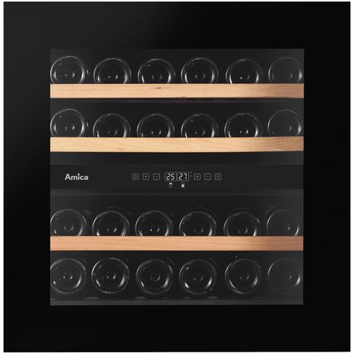 AMICA Einbauweinkühlschrank "WK 341 215 S", Energieeffizienz: F (A-G), schwarz, B:59cm H:59cm T:55cm, Weinkühlschränke