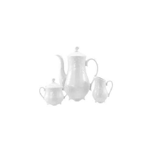 Milch- und Zuckerset CREATABLE "Rokoko, Kaffeegarnitur 3-tlg.", weiß, 3, Porzellan, Geschirr-Sets, Daily Use, Zeitlos