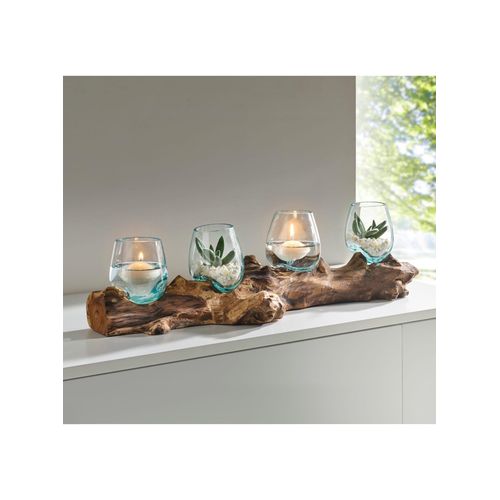 Kerzenhalter HEINE HOME, beige (natur), B:60cm H:16cm T:15cm, Kerzenhalter, Kerzenhalter