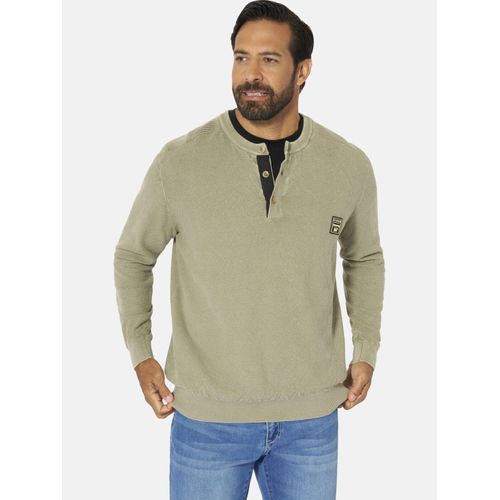 Strickpullover JAN VANDERSTORM "Pullover WOLFHARD", Herren, Gr. 4XL, grün (oliv), Obermaterial: 100% Baumwolle CO., Pullover Strickpullover