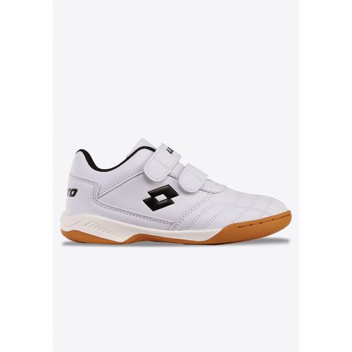 Hallenschuh LOTTO, Kinder, Gr. 35, schwarz-weiß (weiß, schwarz), Synthetik, Schuhe Hallenschuh, mit Klettverschluss