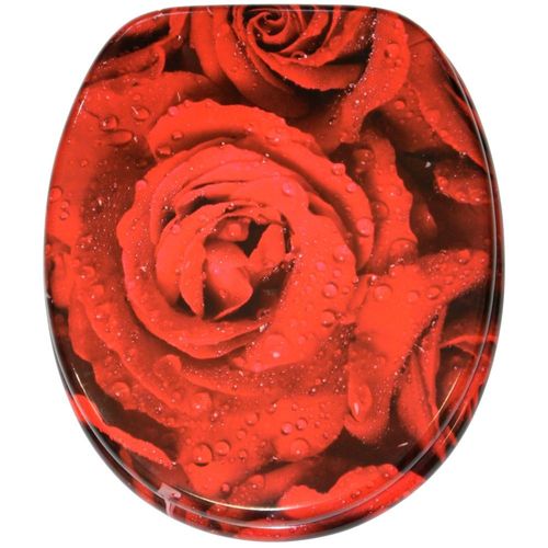 WC-Sitz SANILO "Rosen", rot, B:37,7cm L:47cm, MDF - Mitteldichte Holzfaserplatte, WC-Sitze, WC-Sitz