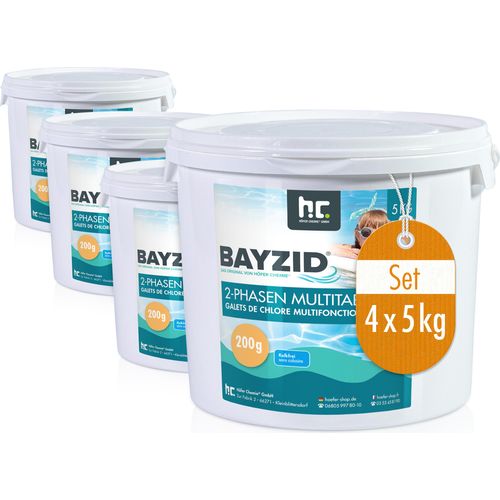 4x5 kg BAYZID® 2-Phasen-Multitabs 200g 6in1 zu Schnellchlorung und Langzeitpflege