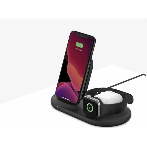 Belkin 3-in-1 wirel. Ladestation für Apple Watch/iPhone, schwarz