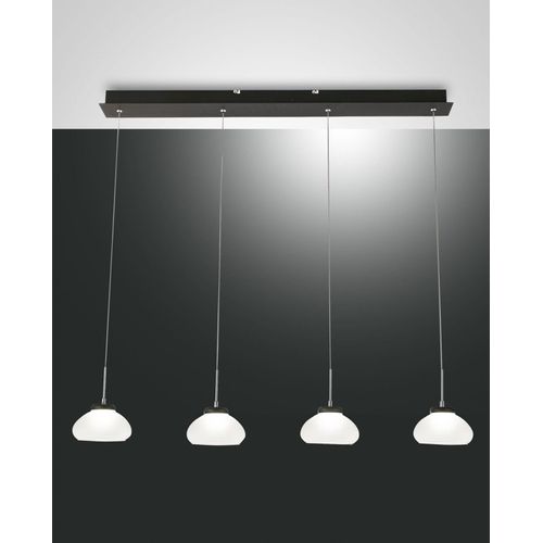 Fabas Luce Arabella LED Pendellampe 4-flg. Glas Weiß