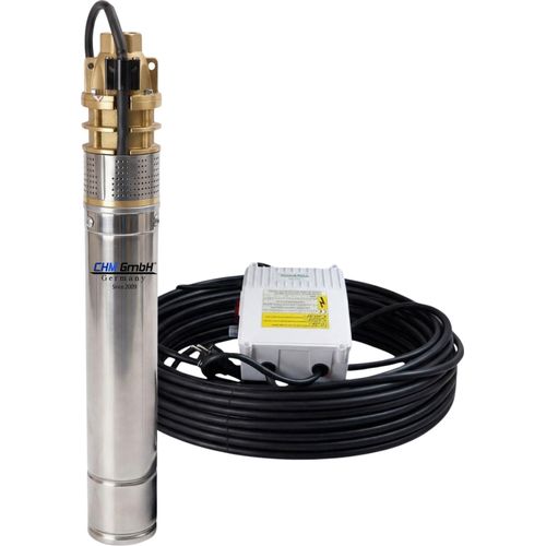 CHM GmbH® Tiefbrunnenpumpe 3 Zoll Sandverträglich 0,75 kW 2100 L/h u. Motorschutz
