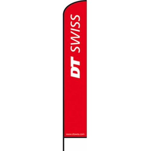 DT Swiss Beach Flag 235 cm Rot - auffällige Werbefahne mit stabilem Metallsta...