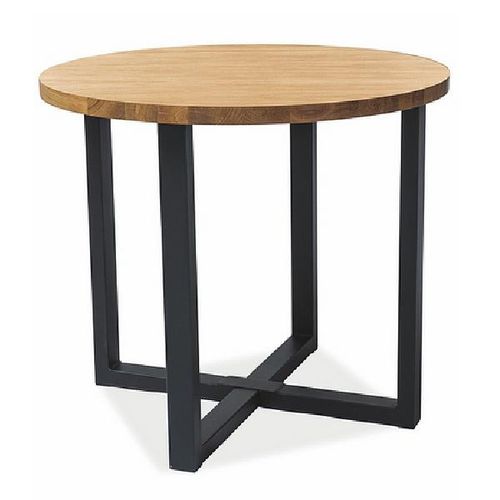 Runder Esstisch GARY 1 - Eiche / Schwarz