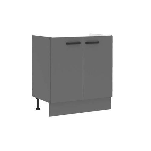 Küche NESSA Spülenunterschrank 80 Anthrazit Küchenzeile Küchenblock Einbauküche