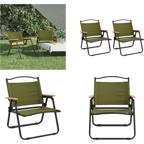 vidaXL Campingstühle 2 Stk. Grün 54x43x59 cm Oxford Gewebe - Campingstuhl - Campingstühle - Strandstuhl - Picknickstuhl