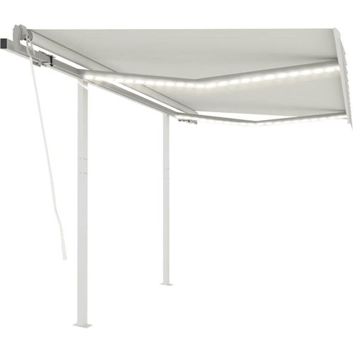 Automatische Markise mit LED & Windsensor 3,5x2,5 m Creme