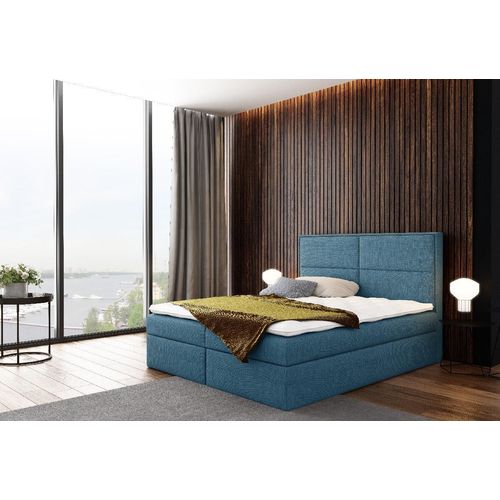 Einzelbett mit Polsterung, Farbe Gerryblau, 120 + gratis Matratzenauflage
