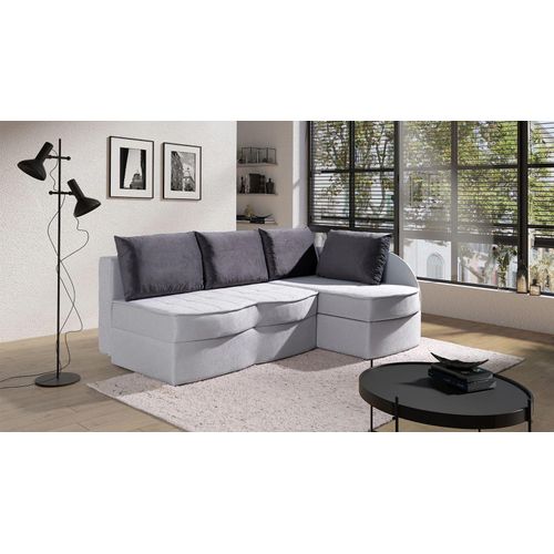 L-förmiges Sofa PROKOP - graue Kissen